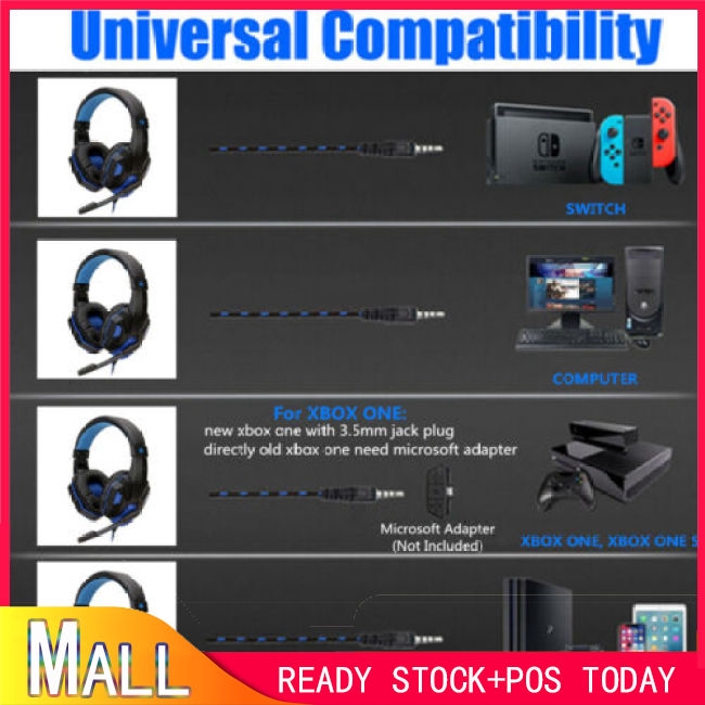 Tai nghe chụp tai Gaming hỗ trợ đèn LED cho PS4 Xbox One Nintendo Switch iPad PC | BigBuy360 - bigbuy360.vn