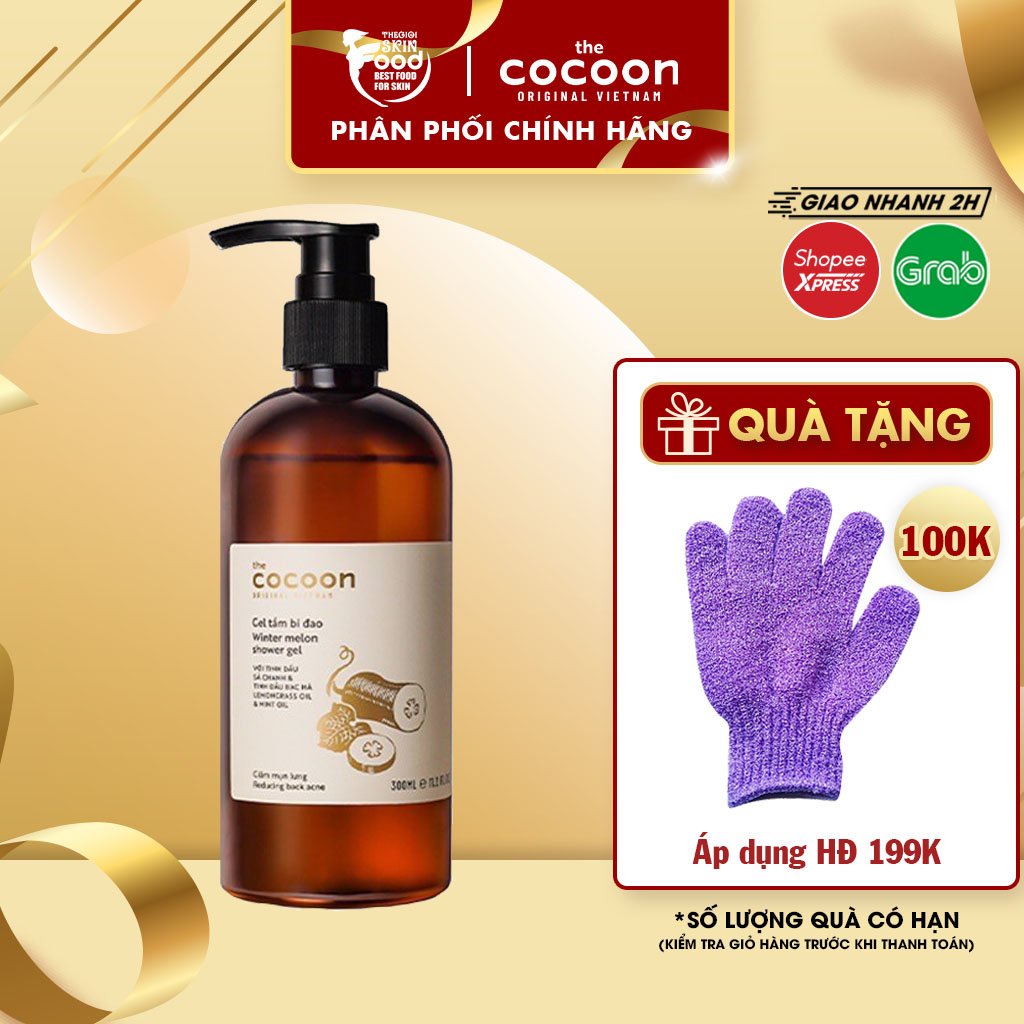 Sữa Tắm Dạng Gel Giảm Mụn Vùng Lưng Chiết Xuất Bí Đao The Cocoon Winter Melon Shower Gel 300ml