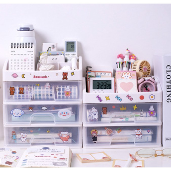 Kệ 2 tầng, 3 tầng đựng trang sức, sticker, washi, các loại bút, cọ