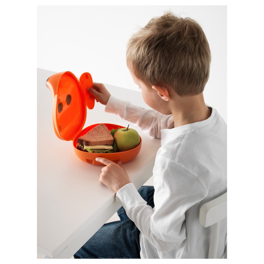 Hộp cơm hình mặt cún Smaska màu cam cho trẻ em