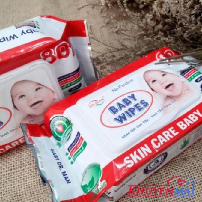 Khăn giấy ướt Baby wipes 80GR - Khăn ướt em bé an toàn