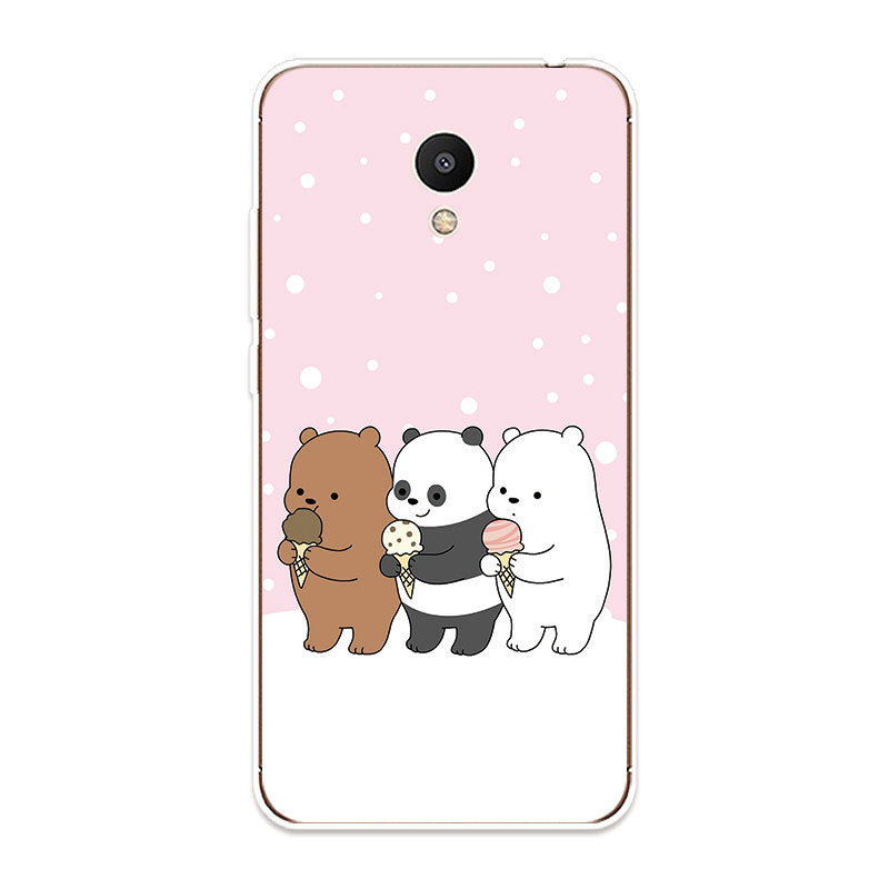 Meizu M3 M3S M5 M6 Note Soft TPU Silicone Phone Case Cover Three Bare Bears 3