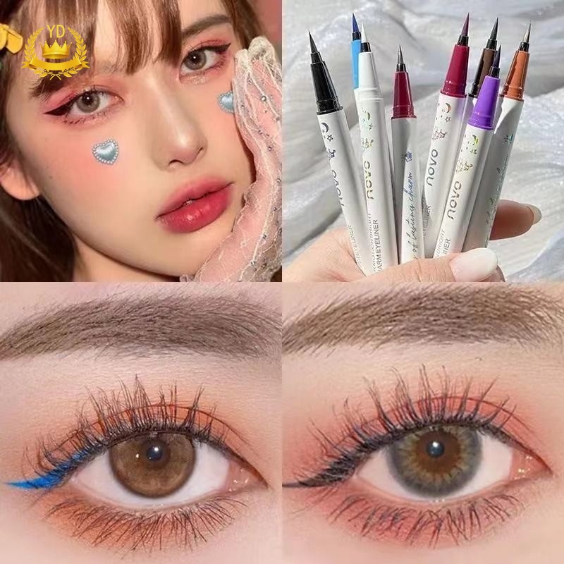 [Hàng mới về] Bút kẻ mắt dạng lỏng chống thấm nước nhanh khô lâu trôi 8 màu tùy chọn