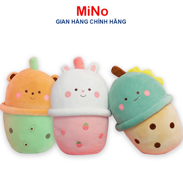 Gấu Bông Trà Sữa To Mino, Trà Sữa Hình Thú Khủng Long Gấu Thỏ 50cm TH24