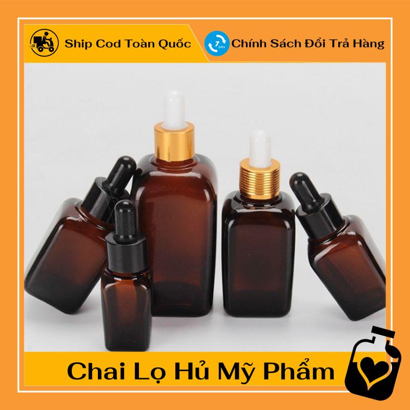 [TOP GIÁ RẺ] [15ml,25ml,35ml] Lọ đựng tinh dầu Nâu vuông chiết serum, đựng mỹ phẩm ,Xưởng Chai Lọ