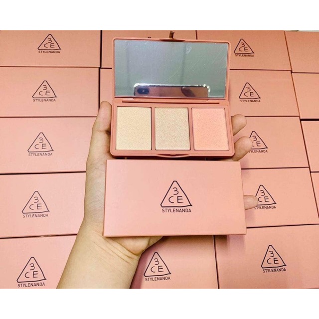 PHẤN BẮT SÁNG HIGHLIGHT + MÁ HỒNG 3CE STROBING SKIN PALETTE