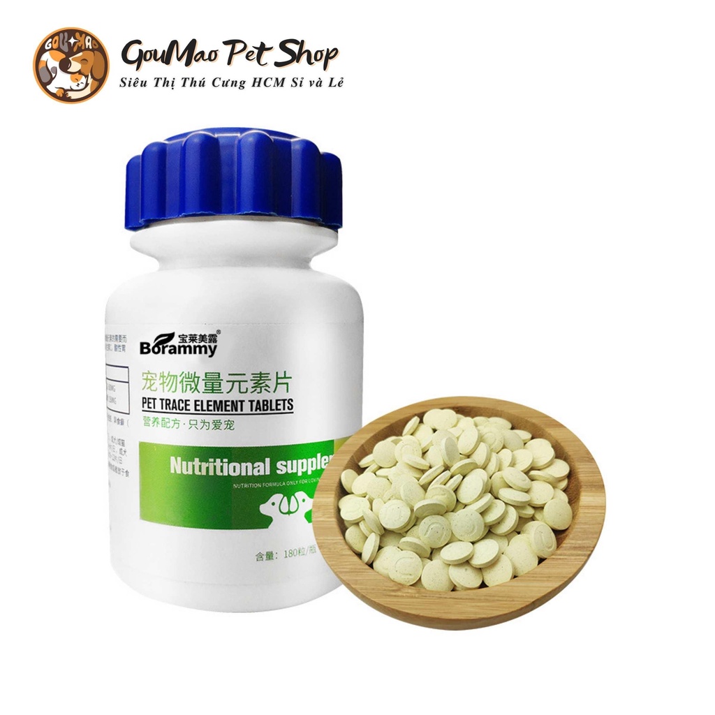 ( BÁN LẺ 1 VIÊN ) VIÊN BORAMMY BỔ TRỢ GAN, BỔ MÁU, TIÊU HÓA, LÔNG, CANXI - GOUMAO PET