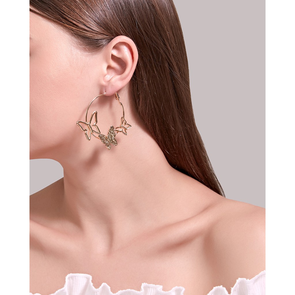 Đôi Khuyên Tai Hình Con Bướm Thiết Kế Duyên Dáng Dành Cho Bạn Gái