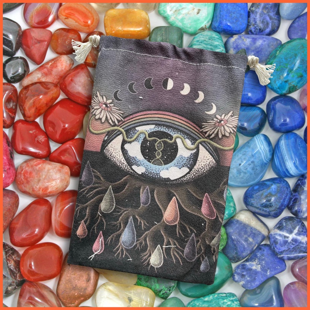 Túi Dây Rút Đựng Bài Tarot / Trang Sức Họa Tiết Mắt Trăng Độc Đáo