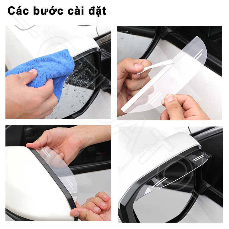 GTIOATO 2 Chiếc Vè Che Mưa Gương Chiếu Hậu Ô Tô Trong Suốt Vè Che Mưa Gương Chiếu Hậu MiếNg DáN ChốNg NưỚC GưƠNg Ô Tô TấM DáN GưƠNg DáN KíNh Ô Tô ChốNg NưỚC Phụ KiệN Xe HơI Cho Land Rover Range Rover Defender Velar Evoque