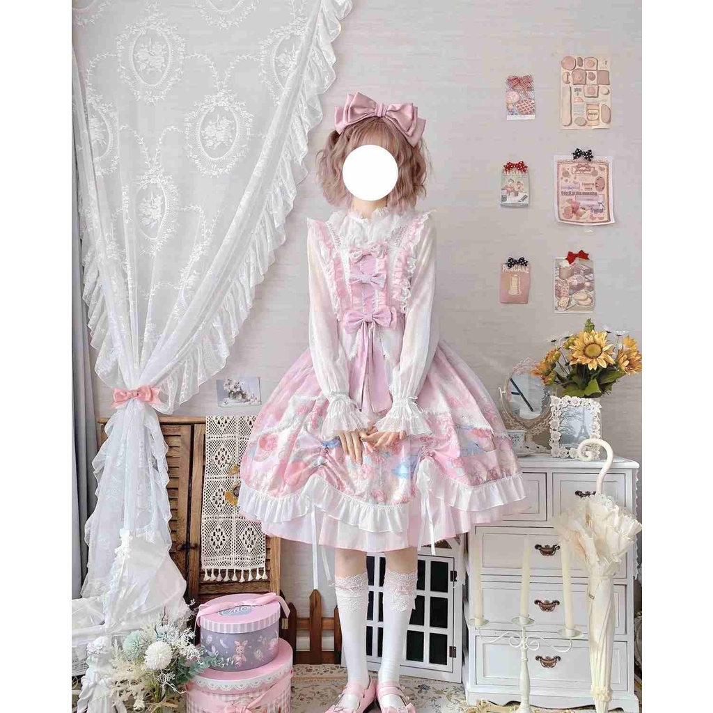 Đầm Yếm Đuôi Thỏ Phong Cách Lolita Mùa Hè