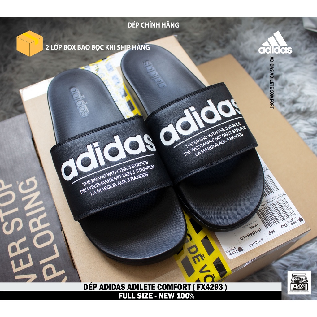 [ HÀNG CHÍNH HÃNG ] Dép Adidas Adilete Comfort Logo ( FX4293 ) - REAL AUTHENTIC 100%