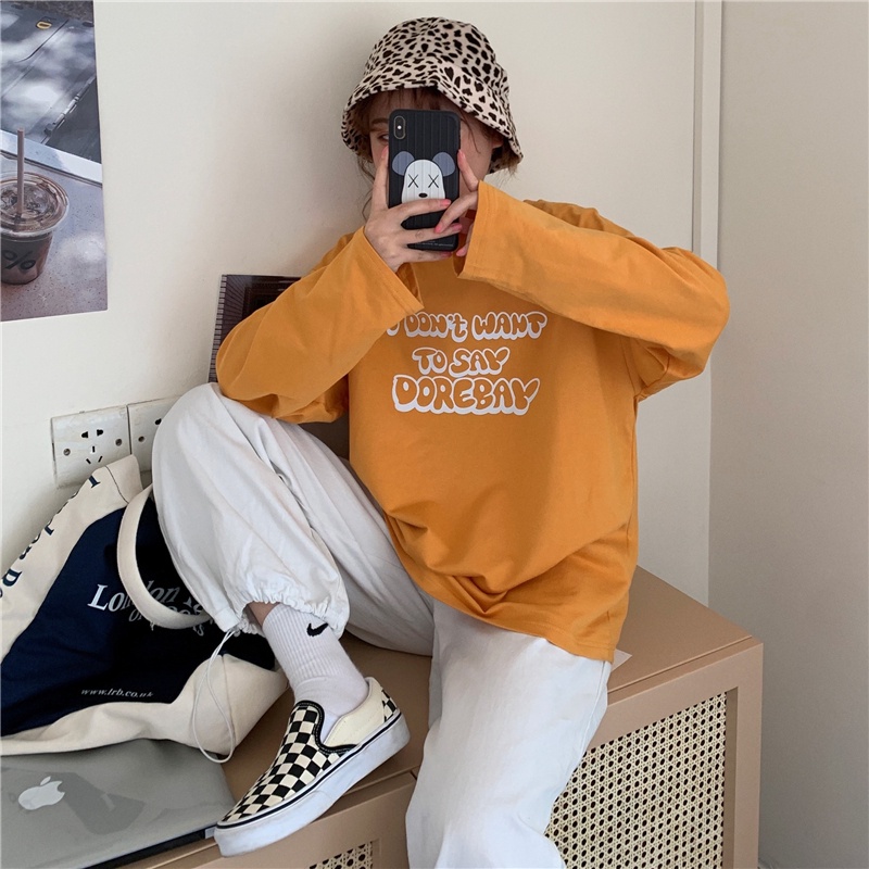 Áo thun dài tay  I DON'T WANT  phông Unisex nam nữ tee oversize form rộng pull Ulzzang Streetwear thu đông vải mềm