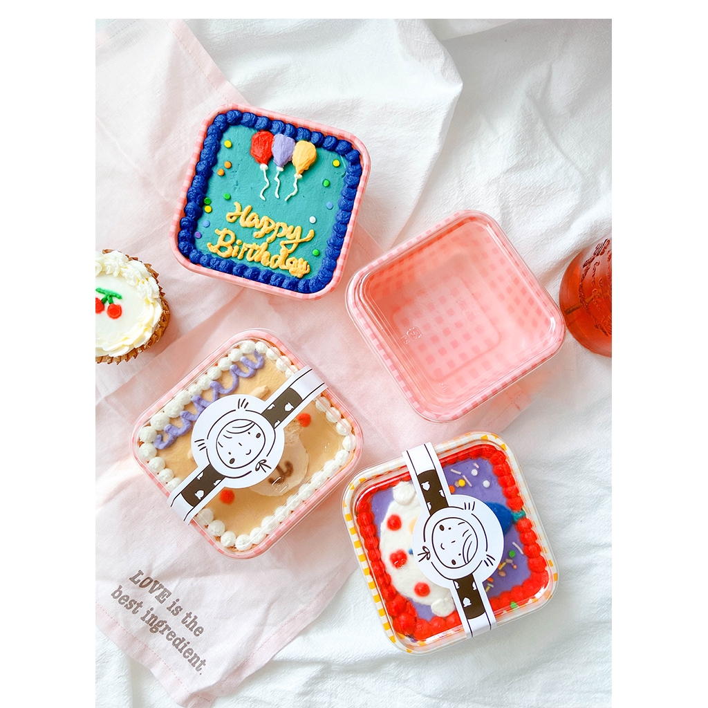 Hộp Đựng Bánh Cupcake Vẽ Tay Phong Cách Retro Ốp