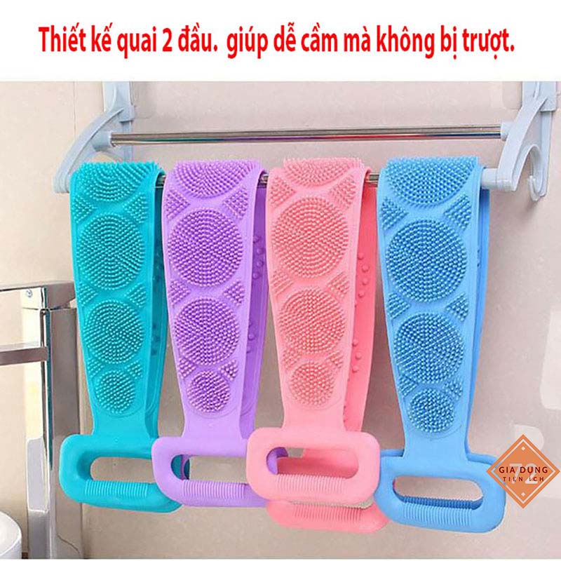 Dây Tắm Chà Lưng 2 mặt Bằng Silicone tiện lợi ( Màu ngẫu nhiên )[ CHÀ LƯNG]