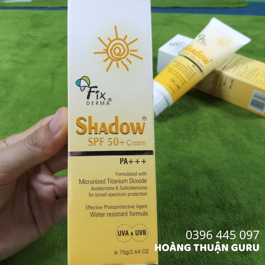 Kem chống nắng Fixderma shadow spf 50 , spf 30 phù hợp cho da dầu mụn - chống nắng phổ rộng , không gây bí da , tuýp 75g