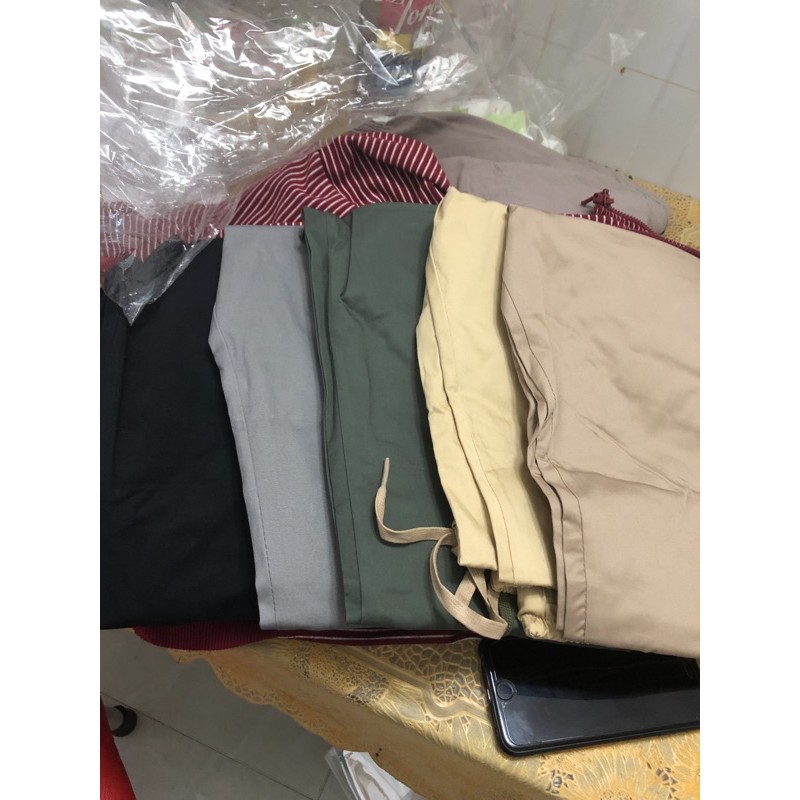 Quần kaki co giãn nữ ống bo