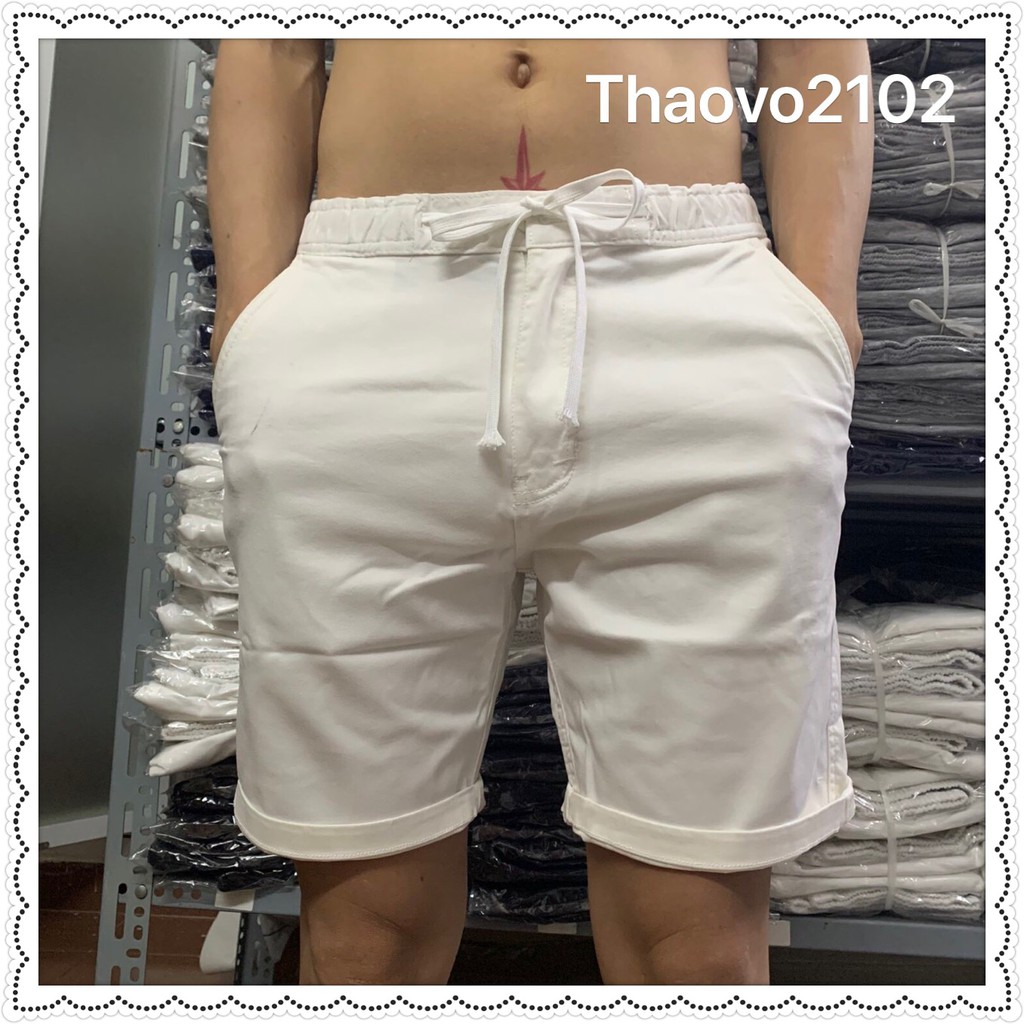 Quần Lửng Nam Màu Đỏ Chất Liệu Kaki Thun Có Co Giãn