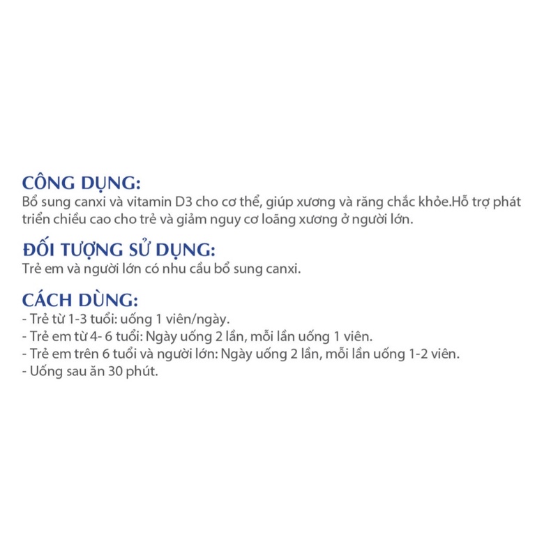 [Vỉ 10 Viên] D CALCIUM BIGFAM Giúp Bổ Sung Canxi Và Vitamin D
