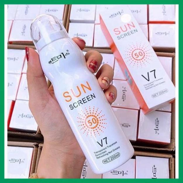 Xịt Chống Nắng, Xịt Nâng Tone Che Khuyết Điểm Sunscreen V7 Magic Flower 238ml Hàn Quốc Chính Hãng