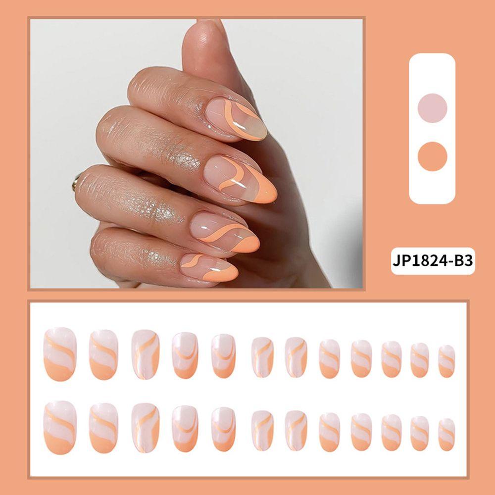 MIHAN1 Hộp 24 Móng Tay Giả Thời Trang Cho Nữ