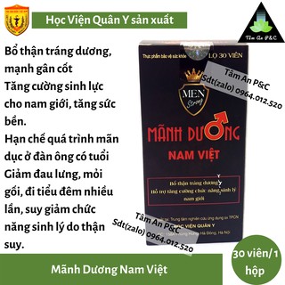Mãnh Dương Nam Việt Học Viện Quân Y (HỘP 30 VIÊN)- Giúp cải thiện sinh lí nam giới-CHÍNH HÃNG HỌC VIỆN QUÂN Y