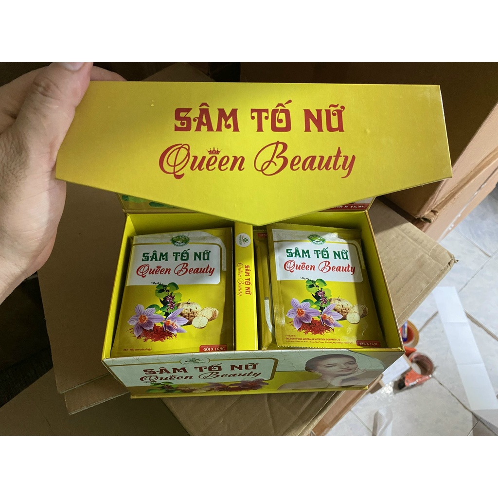 Sâm tố Nữ Queen Beauty Giảm cân, tan mỡ làm đẹp da, chống lão hóa, mờ thâm, trắng da, tăng sự đàn hồi cho da