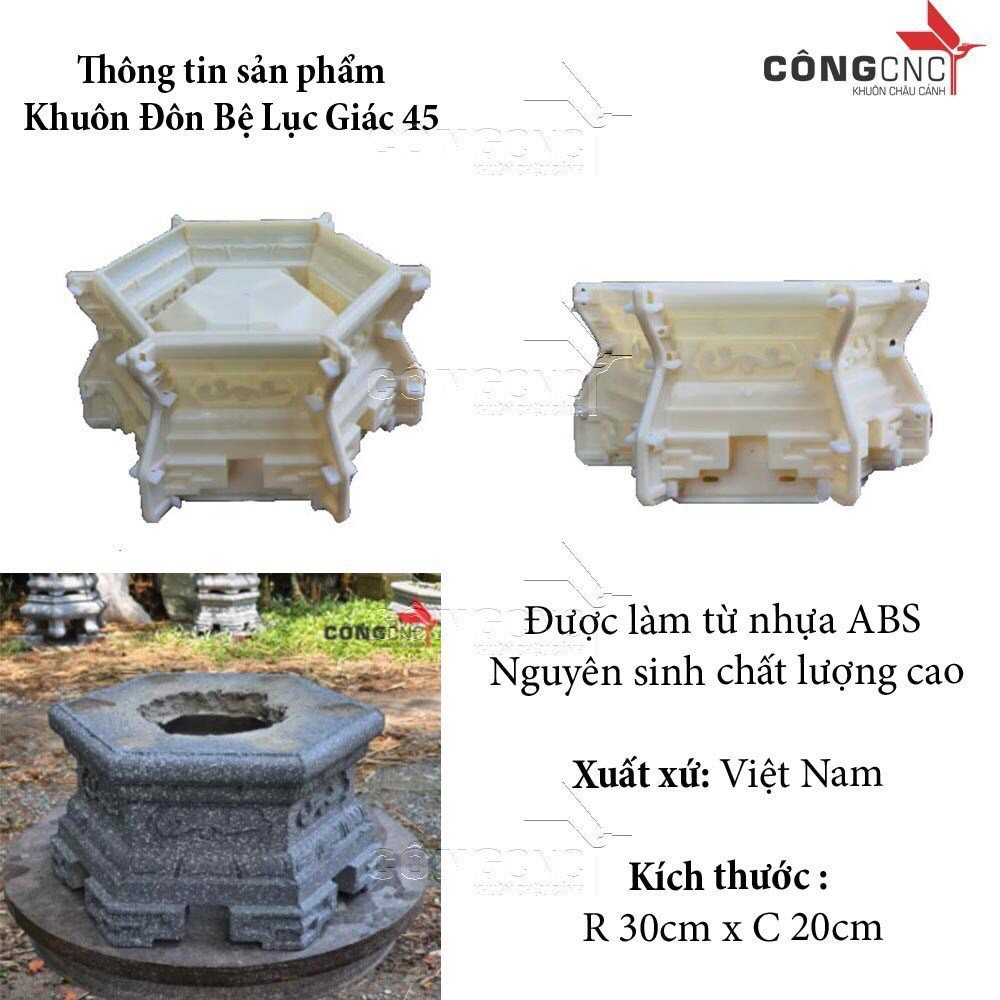 Khuôn Chậu Cảnh ABS, Khuôn Đôn Bệ Lục Giác 45
