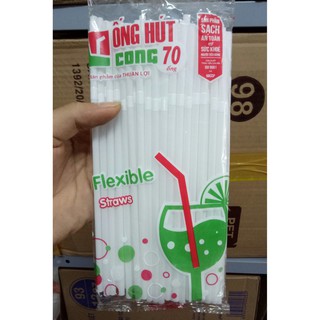COMBO 2 bịch ống hút trắng bẻ đầu (70 ống)
