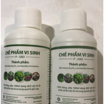 CHẾ PHẨM VI SINH P-GRO (ĐẬU TƯƠNG,Na2Co3,Lactobacillus Fermentum)