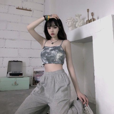 Áo hai dây màu nhuộm phong cách Retro dành cho nữ | BigBuy360 - bigbuy360.vn