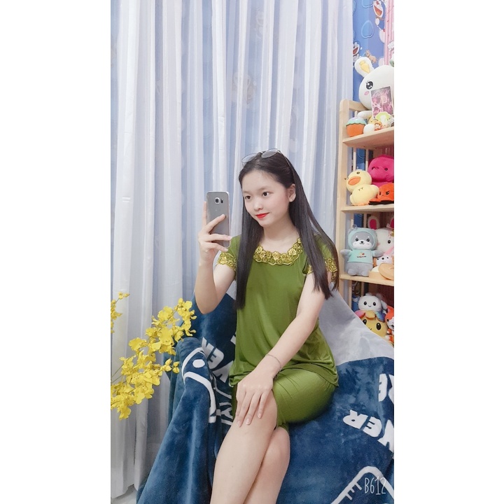 ĐỒ BỘ NGỦ THUN LẠNH LỬNG PHỐI REN SEXY FREE SIZE 45-58KG TÙY CHIỀU CAO | BigBuy360 - bigbuy360.vn