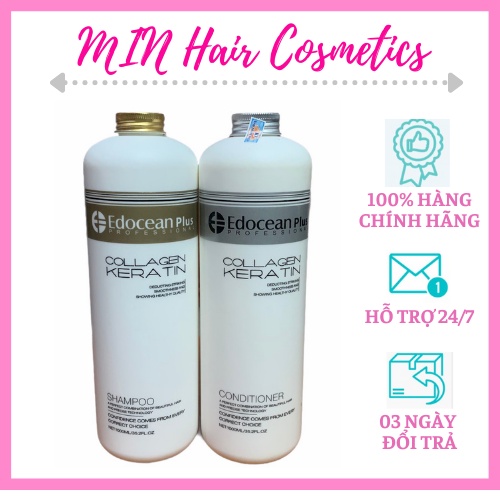 CẶP GỘI-XẢ KÍCH THÍCH MỌC TÓC Edocean collagen keratin 1000ml x2