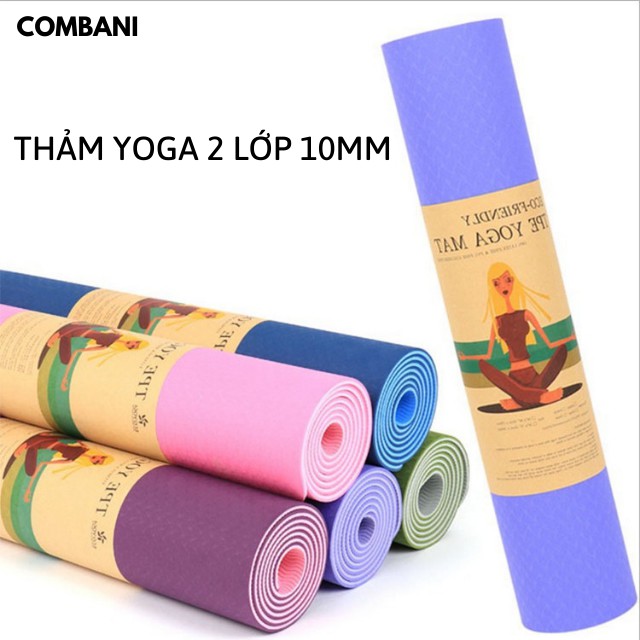 Thảm Yoga Định Tuyến 2 lớp chống trượt cao cấp dày 8-10mm COMBANI mới T08