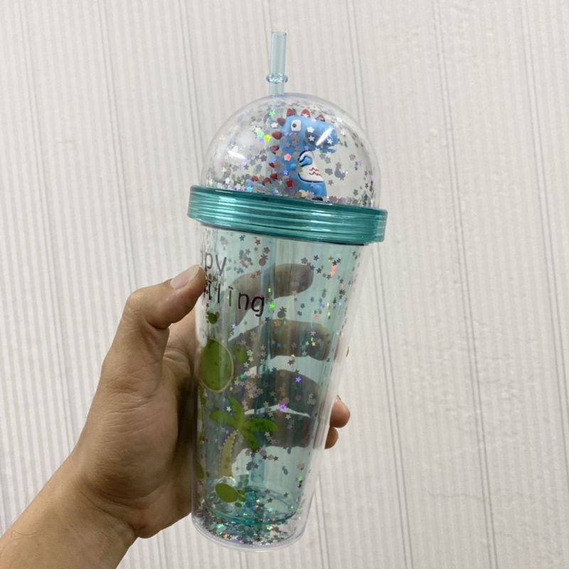 Ly Khủng Long 3D Kim Tuyến Cute