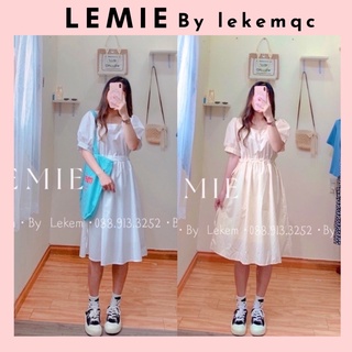 Váy Babydoll Vintage Hàn Quốc Cổ Vuông - Váy Thô Tay Bồng Rút Eo Xinh( Kèm Ảnh Thật ) 🍂🍂