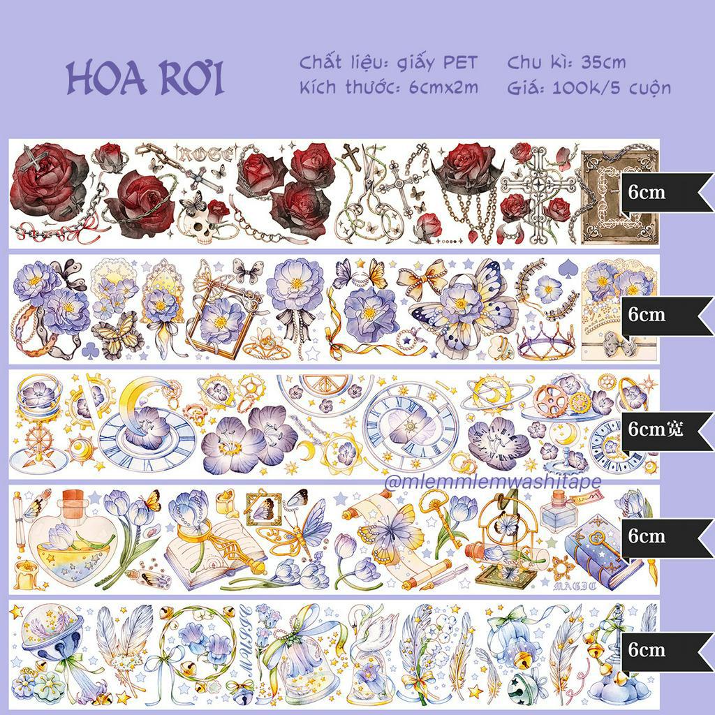 Băng washi chủ đề hoa rụng