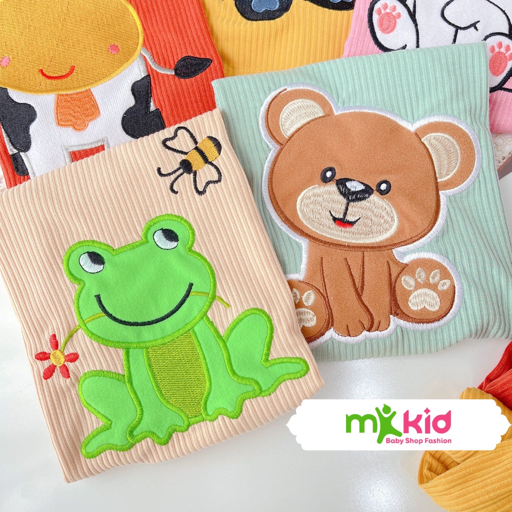 Bộ Thu Đông Cho Bé 💖 Bộ Len Tăm Dài Tay Minky Mom Cho Bé Trai Bé Gái Với Các Hình Thú Siêu Dễ Thương