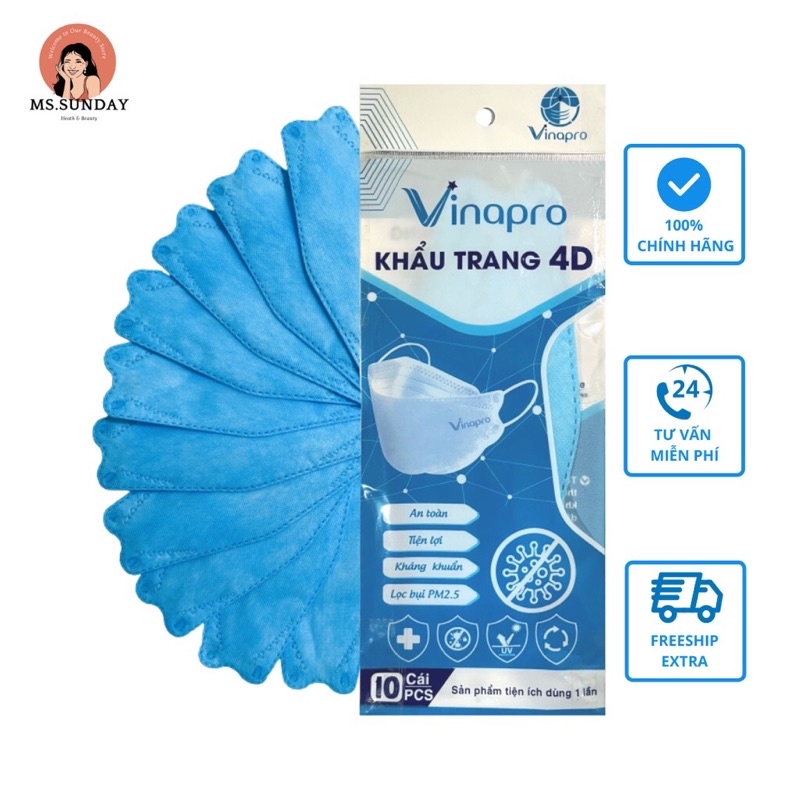 Khẩu trang KF94 Vinapro 4D - gói 10 cái