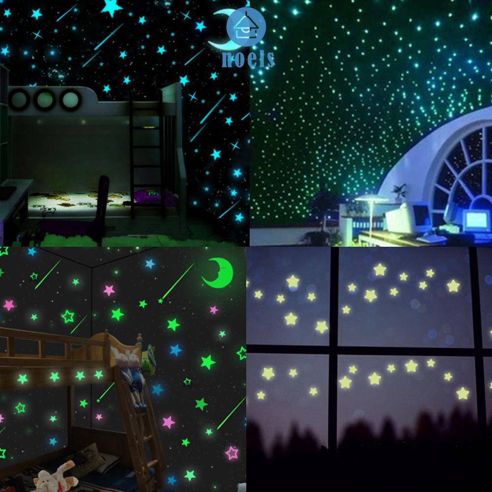 100pcs Stars Luminous Wall Stickers♥noel✧Home living