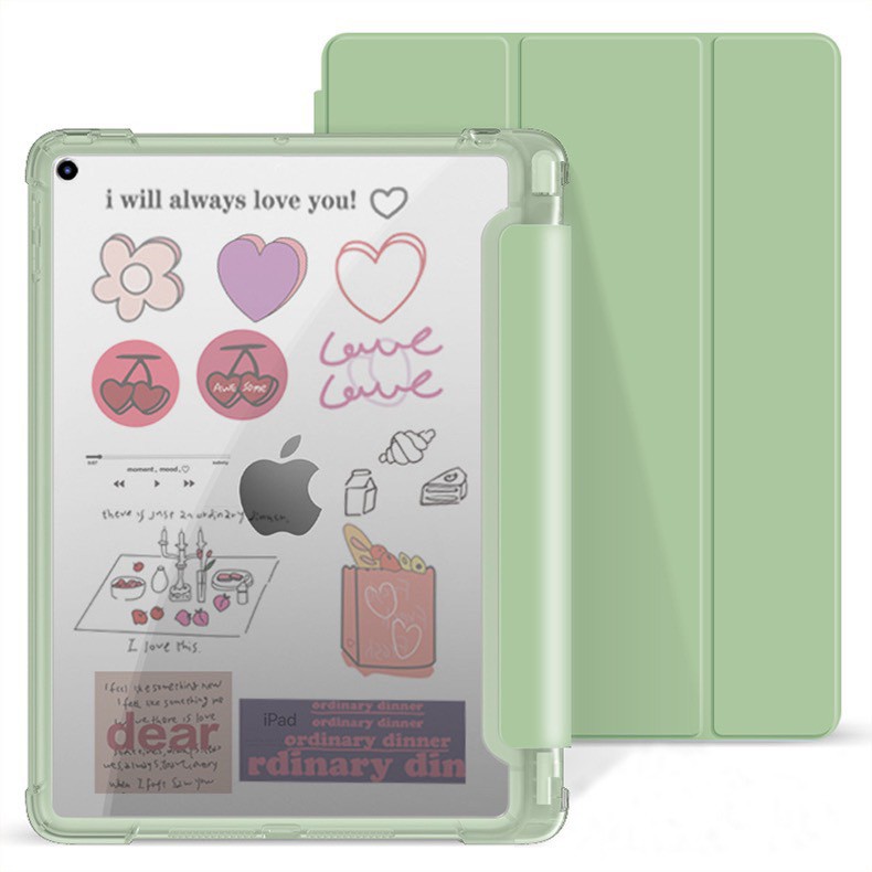 Bao da case iPad màu pastel, lưng nhám mờ, chống ố &amp; có khay bút - Cover iPad Basic MeoBer cho Gen7/8/9/10/Air4/5/Pro11