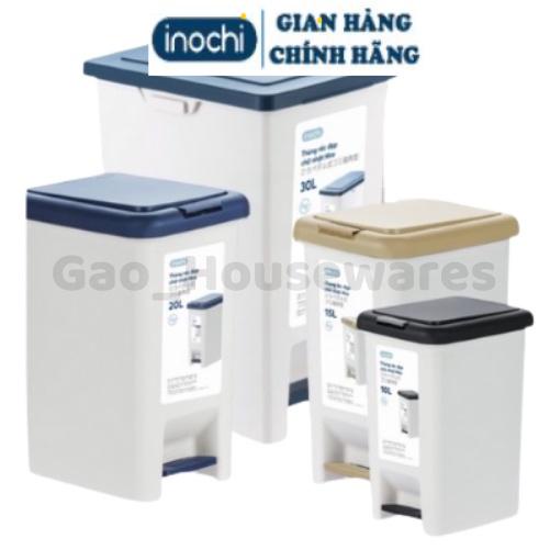 Thùng rác nhựa chữ nhật (có lõi) Inochi cho văn phòng, gia đình, kháng khuẩn khử mùi, ngăn mùi hôi - Giao màu ngẫu nhiên