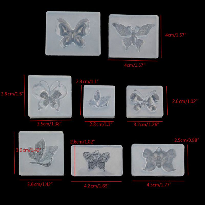 Sa Khuôn Silicon Làm Bông Tai DIY Hình Bướm Sáng Bóng