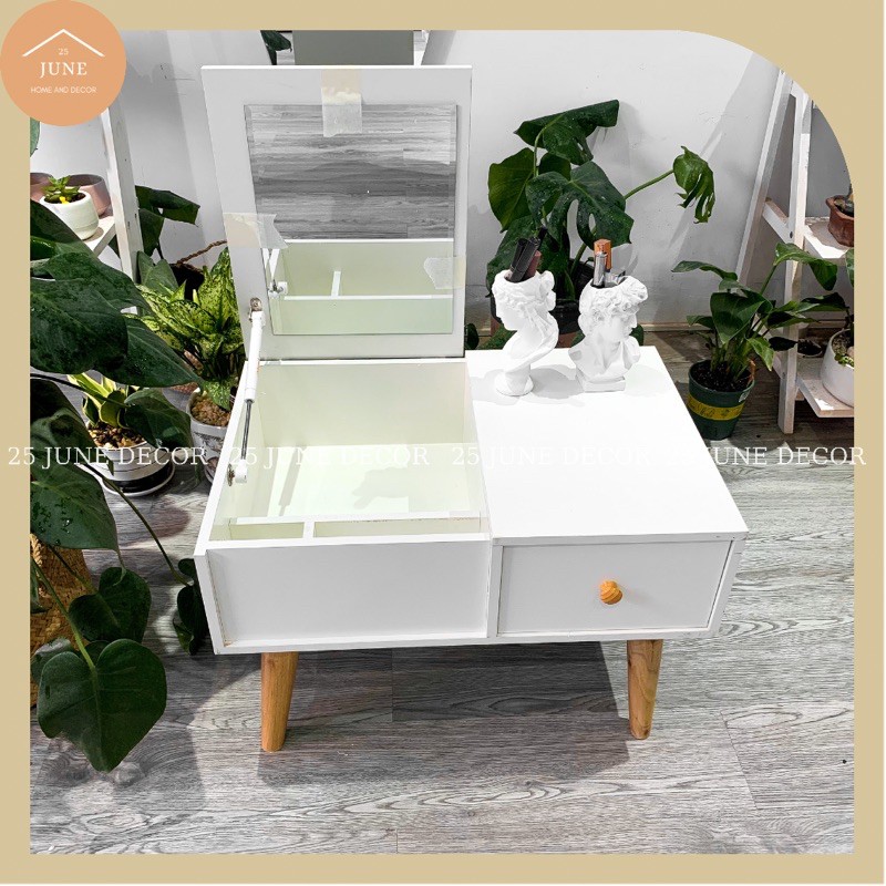 🌟MIỄN SHIP🌟 Bàn Trang Điểm Ngồi Bệt, Bàn Phấn Có Gương Gỗ MDF Cao Cấp Chịu Lực Cao - 25 June Decor | BigBuy360 - bigbuy360.vn