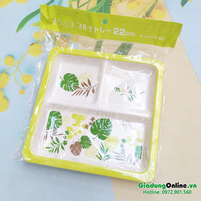 Khay ăn cho bé họa tiết xanh lá nhập khẩu Nhật - Larva Store