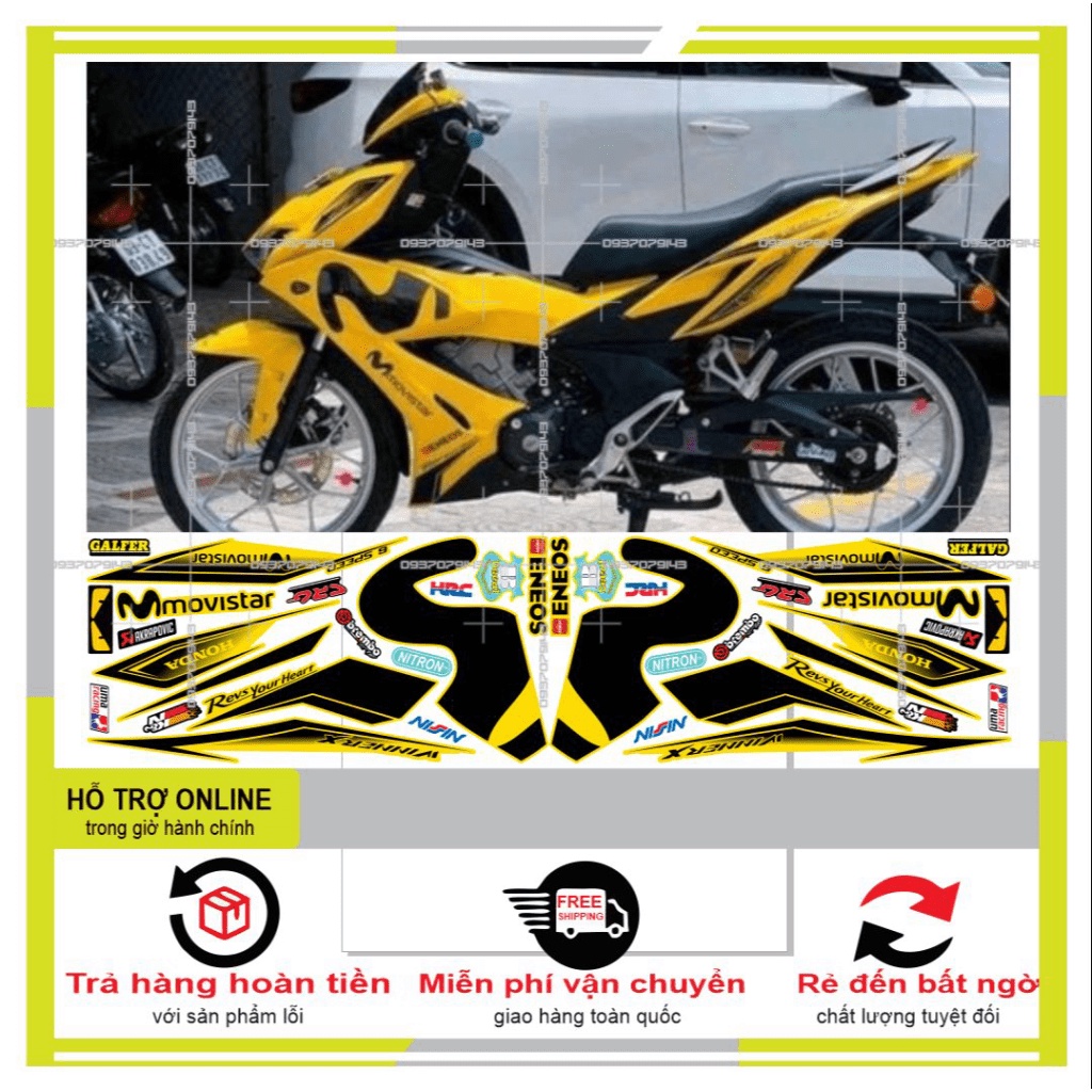 TEM XE WINNER X MOVISTAR DÁN XE VÀNG -- SHIN DECAL 2