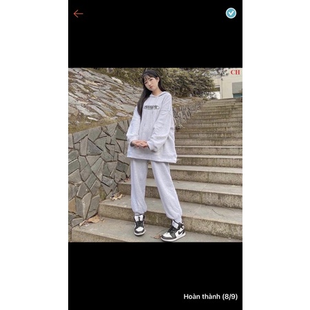 sét trang phục-sét đồ nam nữ - áo hoodie nỉ PRAY + quần ống rộng chun chất nỉ-form rộng unisex freesize ulzzang giá rẻ