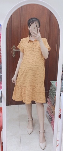 Váy Sơ Mi Lụa Bầu  thời trang