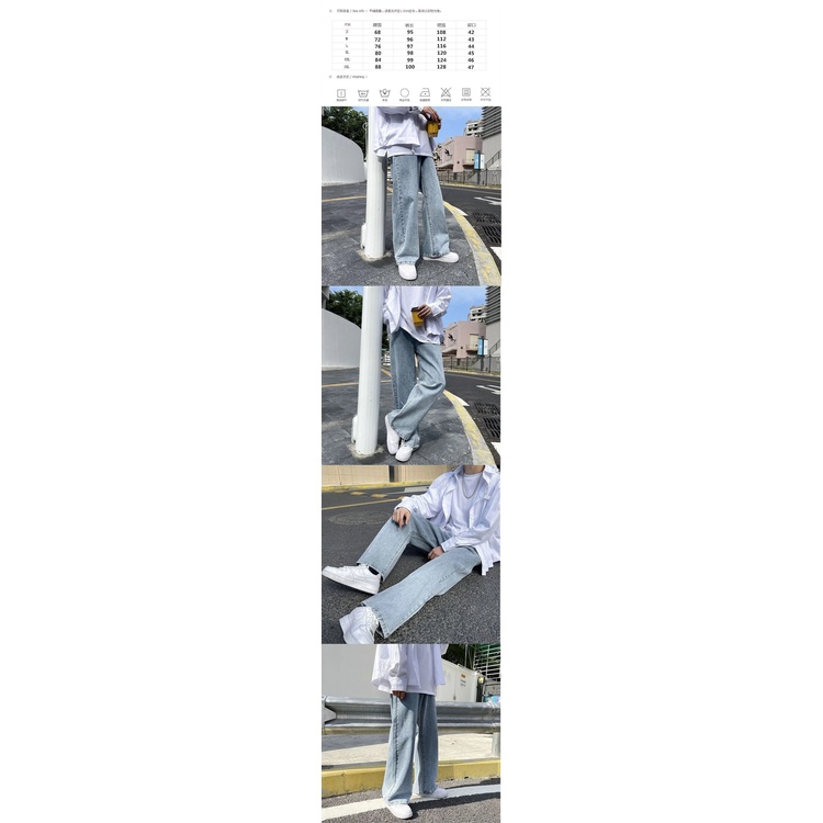 Quần jeans bò nam-nữ ống rộng,quần ống rộng nam cá tính phong cách Hàn Quốc BATIR