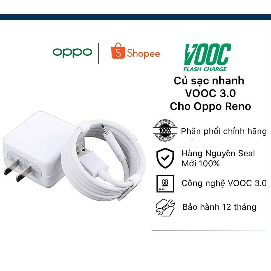 Bộ Sạc Nhanh Oppo R15 VOOC 20W 5V 4A Chính Hãng Bảo hành 12 tháng